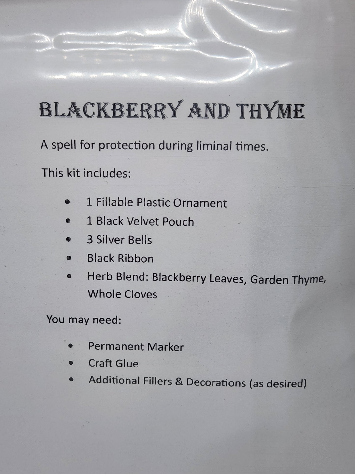 "Blackberry & Thyme" Spell Kit