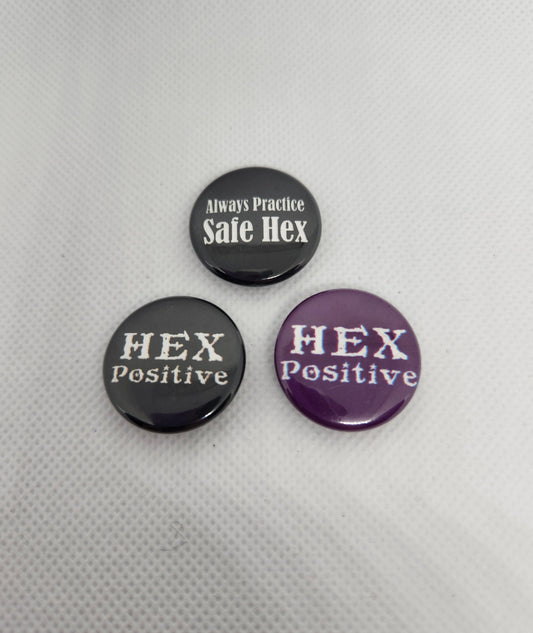 Hex Positive Pinback Buttons