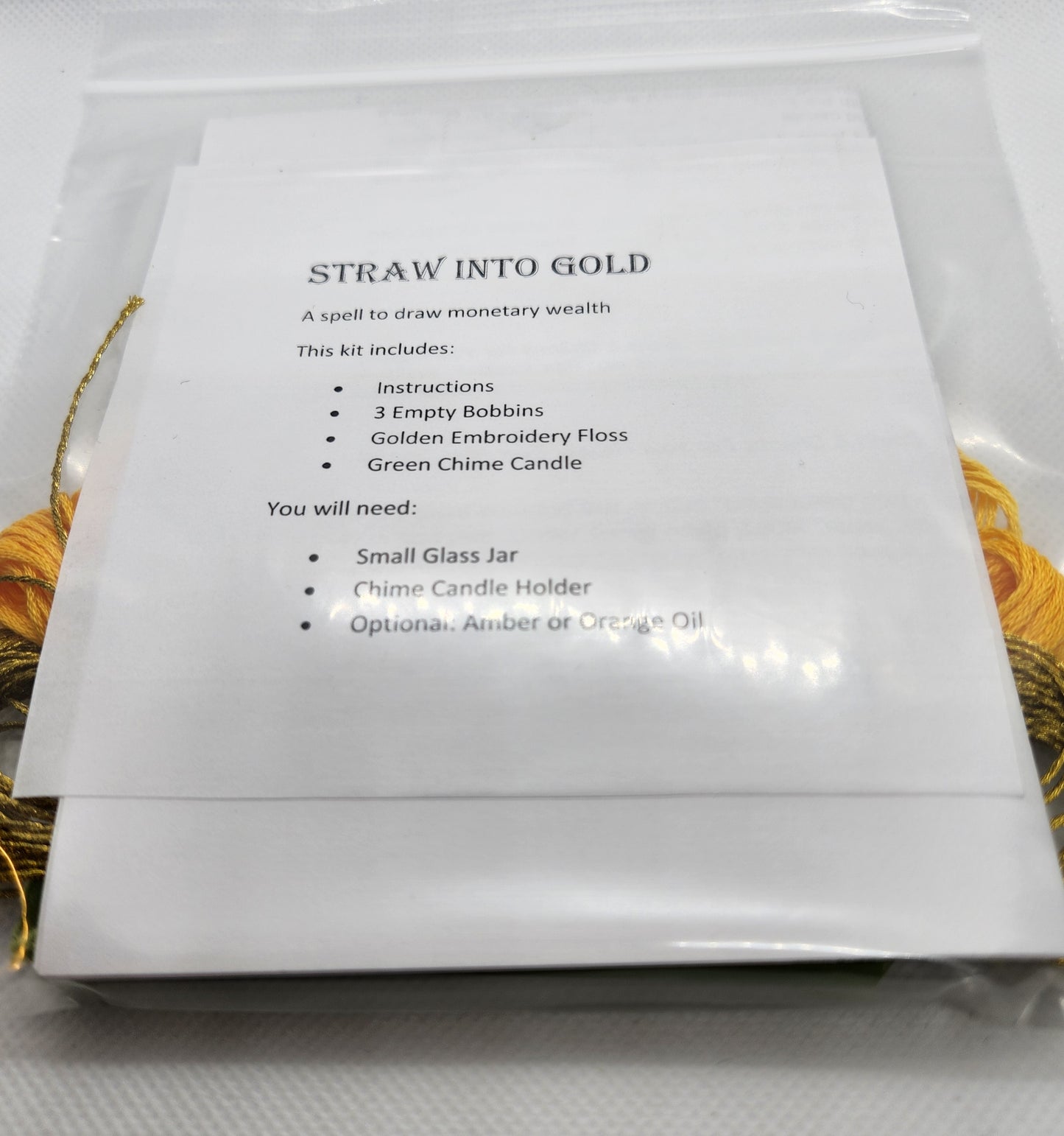 "Straw Into Gold" Money-Drawing Spell Kit